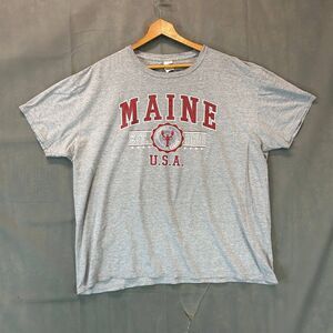 Maine T-Shirt Unisex XL Gray Cotton Blend Graphic Lobster USA Est 1820 Casual